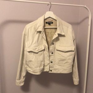 Cropped cream wash jacket